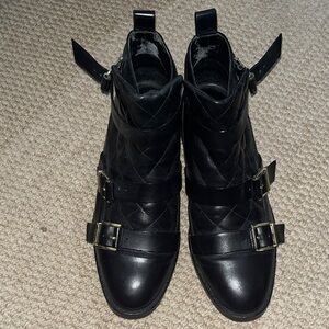 Black Buckle Ankle Boots